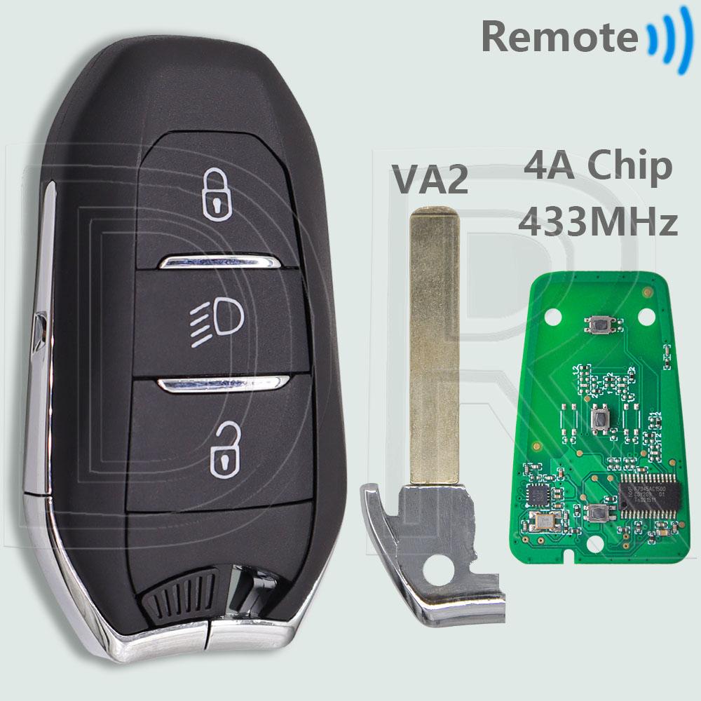 DR ID46/4A PCF7945/53 433 МГц Бесключевой Автомобильный Пульт ДУ Для Peugeot 208 301 308 508 3008 5008 Citroen C3 C4 C4L C5 Picasso DS5 DS6