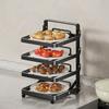 Wall Mount Kitchen Storage Rack Pot Pan Organizer Strong Load-bearing Multi-layer Foldable Design Heavy Duty Pot Pan Rack