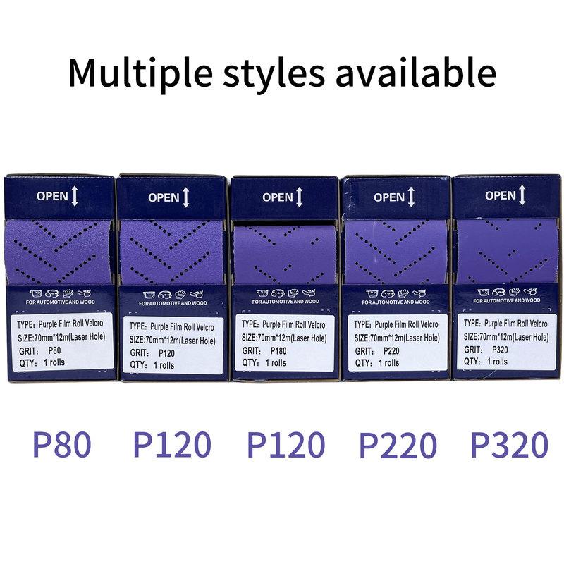 12M Roll of Purple Sandpaper P80-p320 Porous Hand-planing Sandpaper Suitable for Sanding Wood and Metal