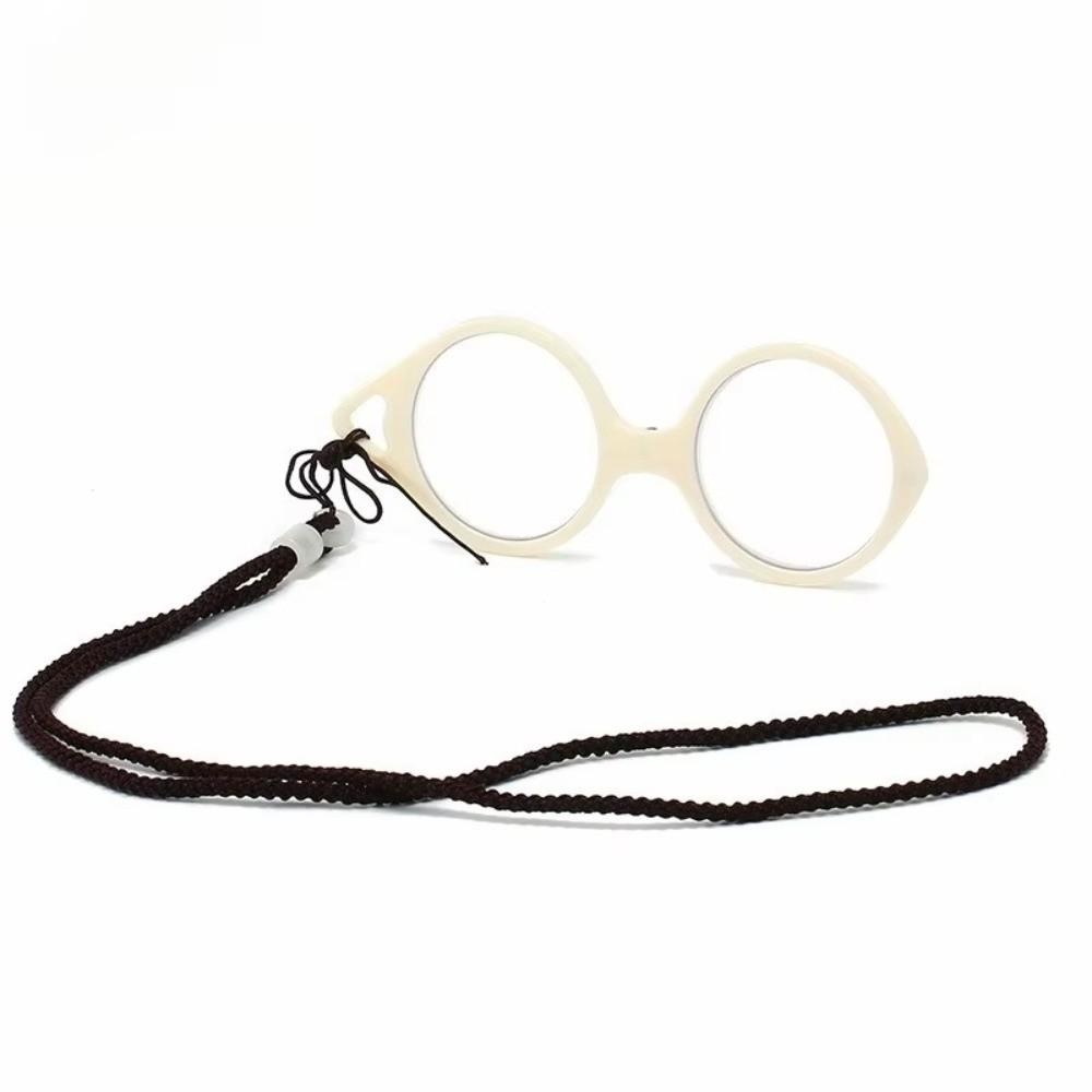 +1.0 To +4.0 Reading Glasses With Chain Hands-Free Magnifier Trendy Foldable Readers For Seniors