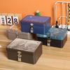Multi-purpose Tinplate Box High Quality Jewelry Storage Metal Box Locking Storage Trunk  Household