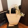Праздничная плетеная сумка, женская новая летняя, маленькая, свежая, большой вместимости, соломенная сумка, сумка-ведро для поездок на работу