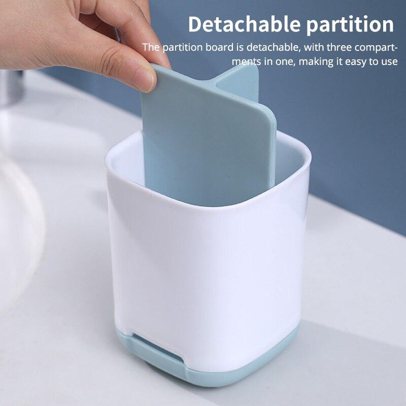 Держатель зубной щетки для ванной комнаты, многофункциональный отсек, сливной стеллаж для хранения, органайзер для косметических туалетных принадлежностей