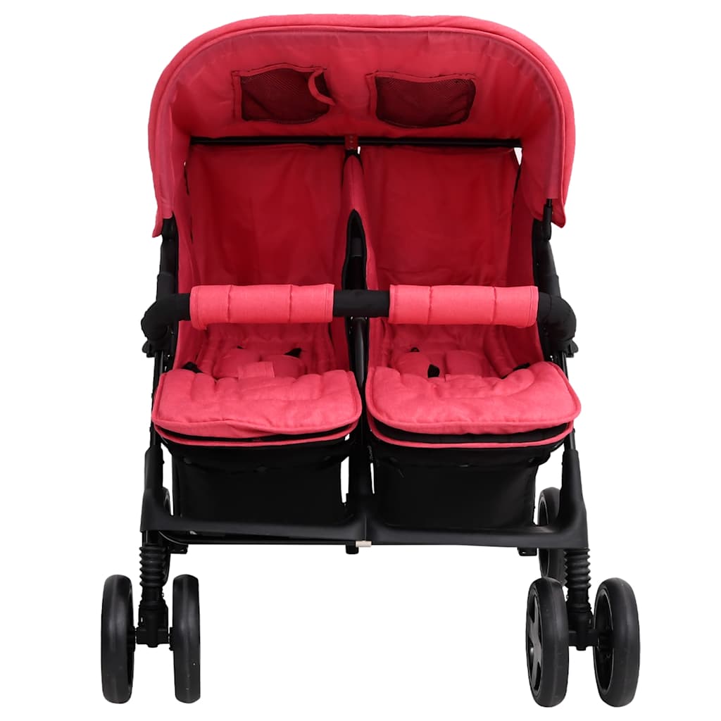 Twin Stroller Red Steel