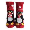 1 Pair Winter Socks 3D Cartoon Animal Socks Knitted Anti-slip Mid-tube Thickened Elastic Keep Warm Floor Socks with Silicone Dot Soles
