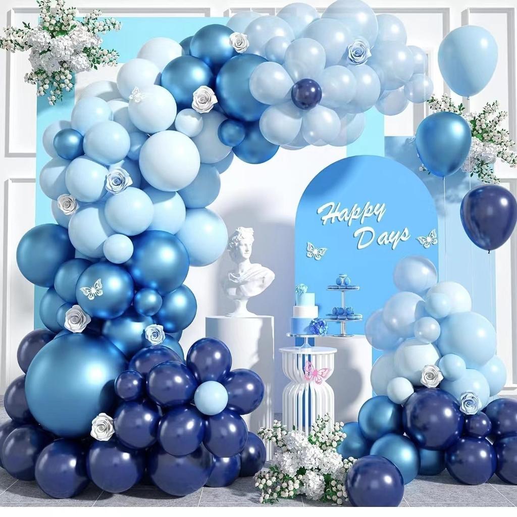 Синий Шарик Цепь из Шариков, Набор Венков Металлический Синий Темно-синий Украшение для Вечеринки в честь Дня Рождения