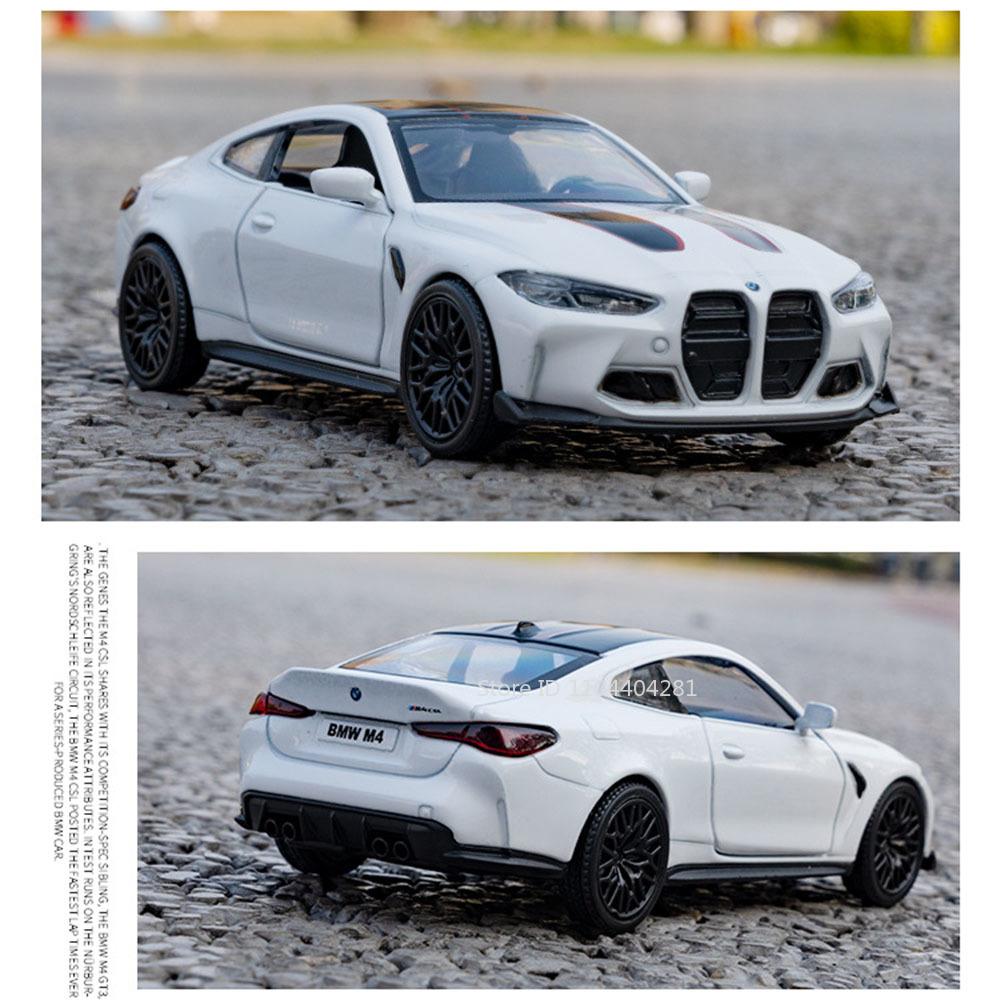 1:36 Миниатюрная модель Bmw M4 M3 Игрушки Литой сплав Автомобиль Открывающиеся двери Сплавной кузов Резиновые шины С инерционным механизмом Транспортное средство Украшения для дома
