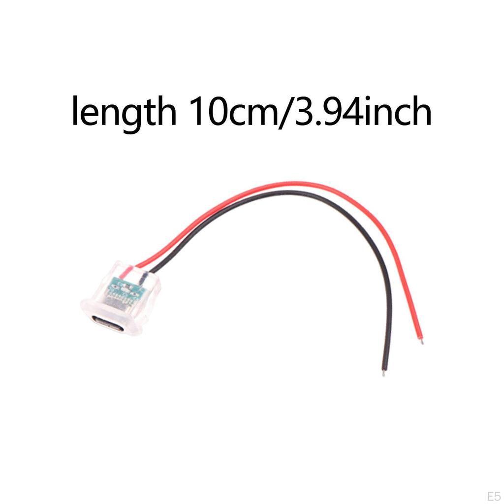2-контактный кабель для гнездового разъема Type C, разъем USB C, компактный, простой в использовании, водонепроницаемый