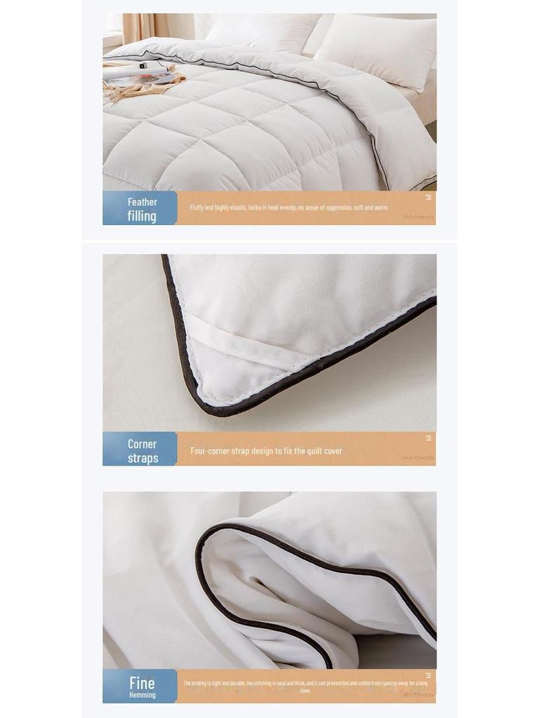 Зимнее одеяло из чистого хлопка и перьевого шелка - двуспальные и односпальные размеры для использования в гостиницах или общежитиях