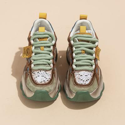 Модная сетка внутри увеличивающая рост обувь для женщин весна/лето новая универсальная обувь на толстой подошве студенческая повседневная обувь женские кроссовки