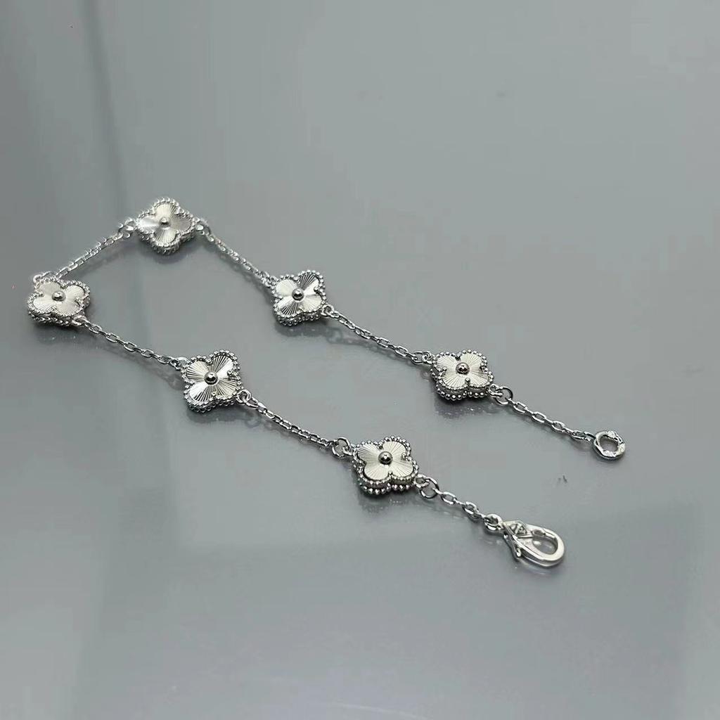 Высококачественный мини-браслет с четырёхлистным клевером из красного агата с шестью цветками, женский, знаменитость, элитный, женский браслет