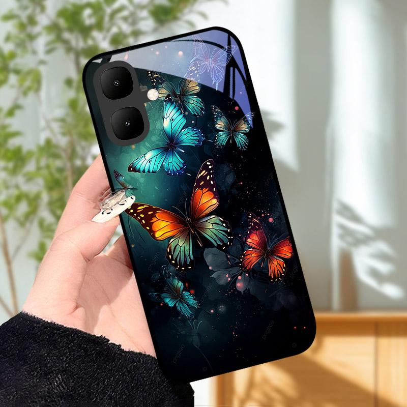 Для Infinix Smart 10 X6725 Чехол Закаленное Стекло Ударопрочная Задняя Крышка Чехлы Для Телефона Для Tecno Pop 10 Защитный Чехол Для Камеры Fundas
