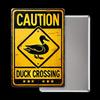 [2D Flat] 1pc Vintage Style "Caution: Duck Crossing" Metal Sign - Rustic Yellow & Black Wall Decor for Home, Bar, Cafe, Garag