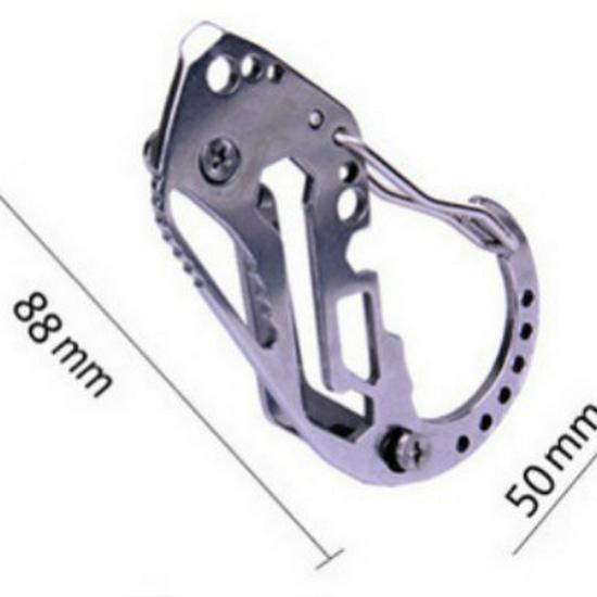 Multifunctional EDC Carabiner Key Holder with Quick-Release Strap and Protector, Stainless Steel Mountaineering Buckle Keychain