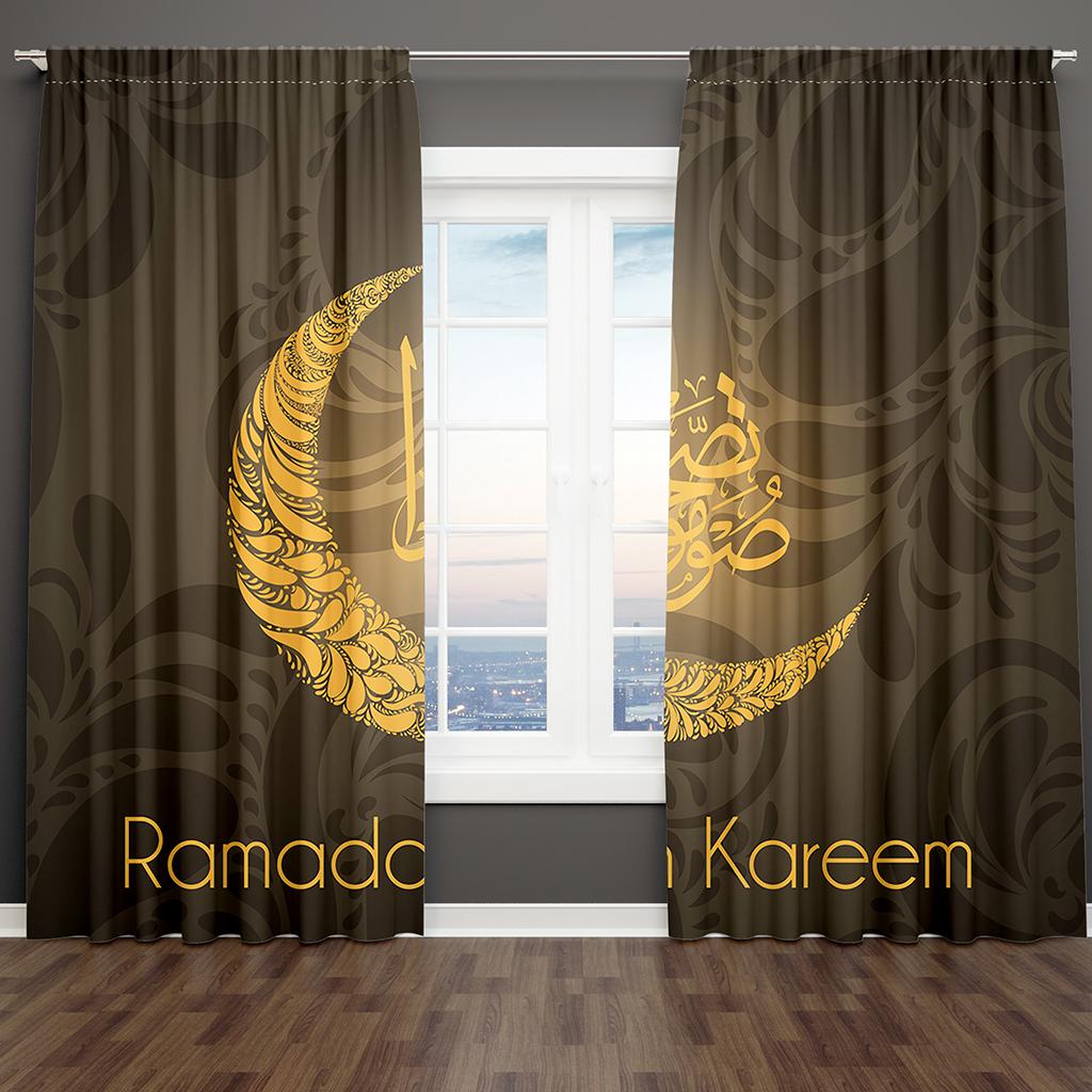 Винно-красный роскошный золотой свет Рамадан Карим оконные шторы жалюзи для гостиной спальни ванной кухни двери домашнего декора2 шт.
