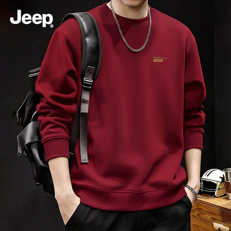 Jeep Мужской свитер с круглым вырезом, плотный