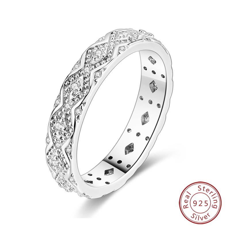 925 Sterling Silver Heart Shaped Infinite Minimalist Rings Hollow Celtic Knot Rings for Women Elegant Engagement Wedding Jewelry