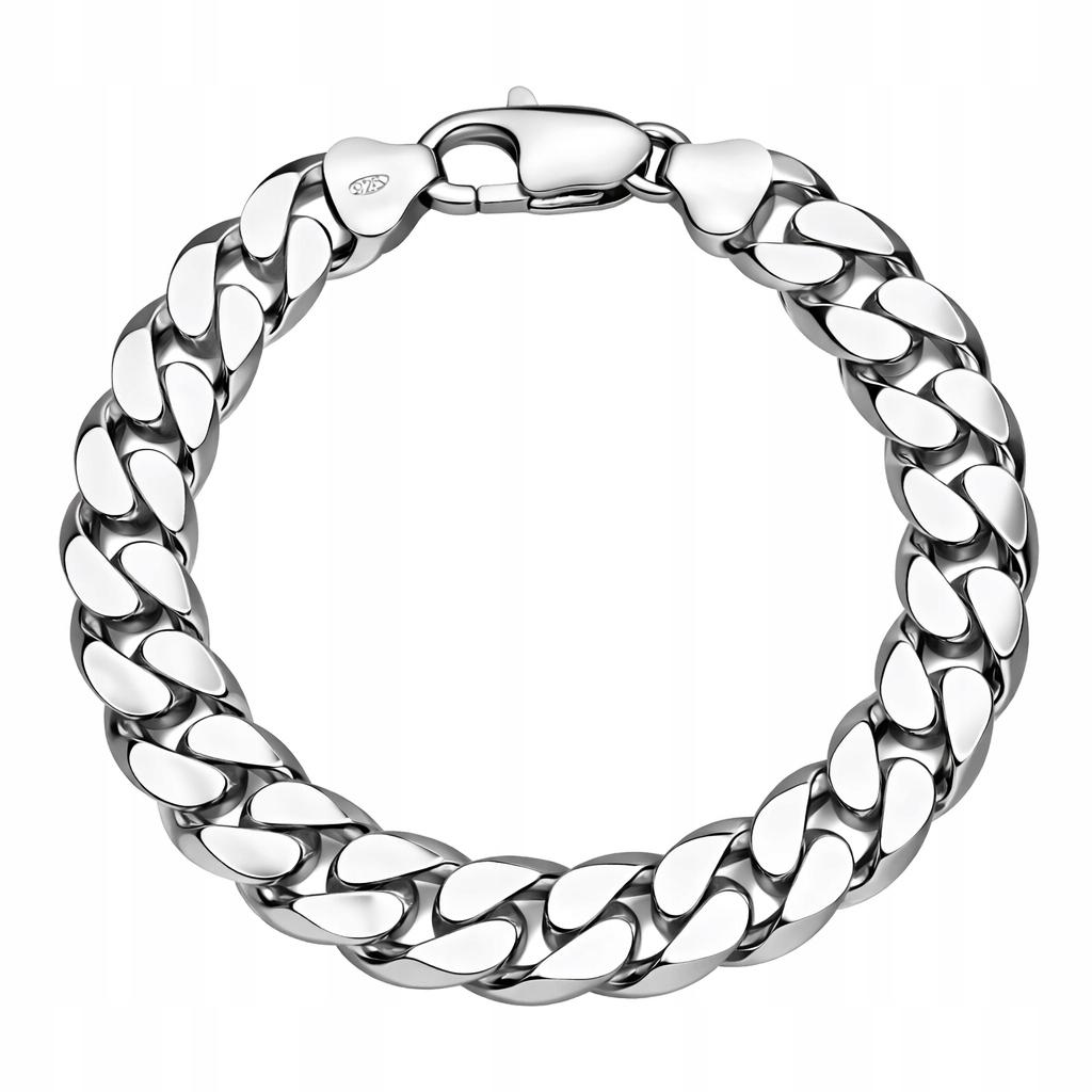SILVER Men' Bracelet THICK 10mm 925 SILVER Diamond Gift