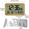 Battery Powered Large Digital Wall Clock Temperature Humidity Date Week Snooze Table Clock Dual Alarm 12/24H LCD Alarm Clock