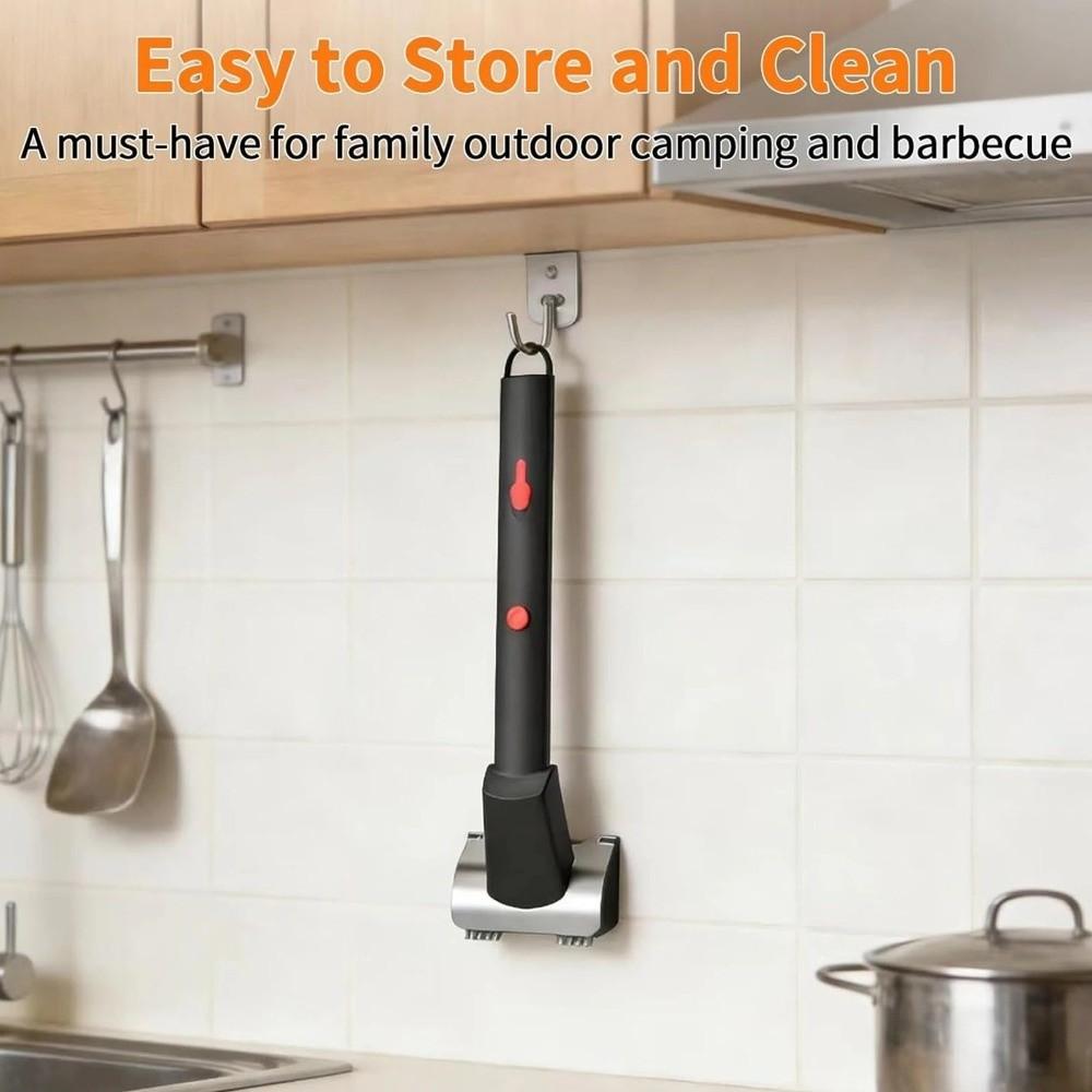 Stainless Steel Electric BBQ Cleaning Brush Double Wheel Roller Grill Brush  Household