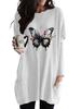 Женская длинная туника с карманами, свободного кроя, модный топ с принтом и длинным рукавом, женский свитшот