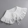 Perfect Match Women White Lapel Fake Collar Shawl Cute Doll Collar Removable Detachable Shirt False Collar Lapel Blouse Top Decor