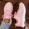 Fashion Women Casual Sneakers 2025 Fashion Comfortable Sports Shoes Women Lace-up Mesh Breathable Women Outdoor Soft Soles Running Shoes