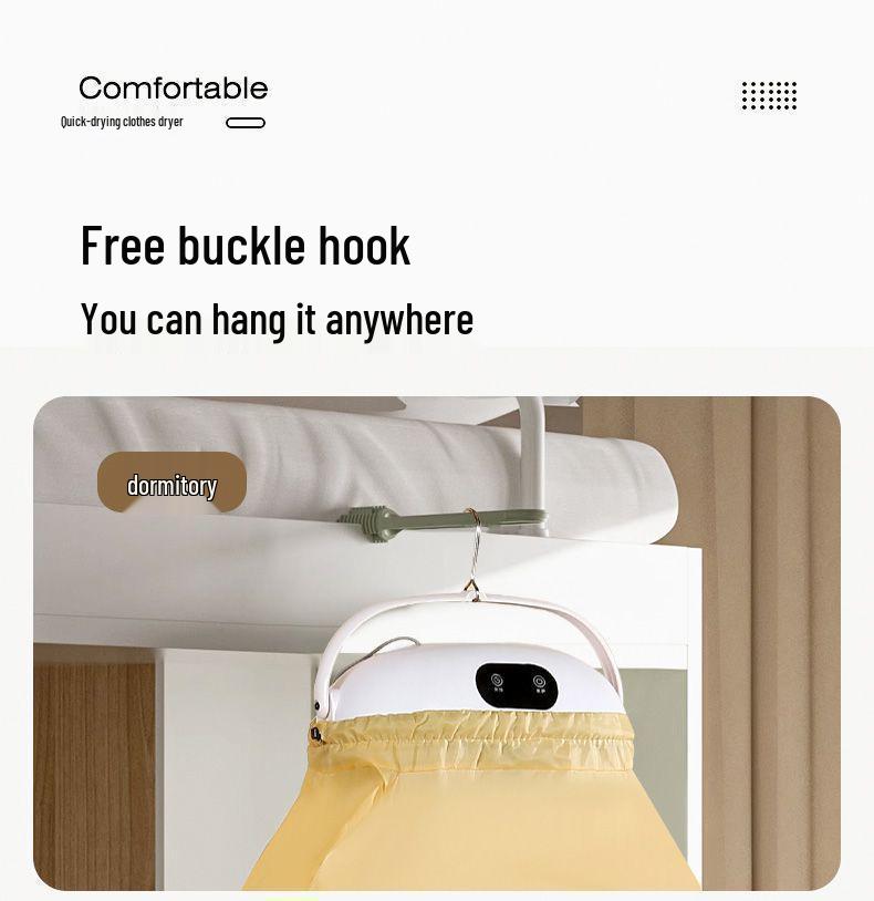 Compact Fully Automatic Clothes Dryer with Mite Removal for Home and Dorm Use