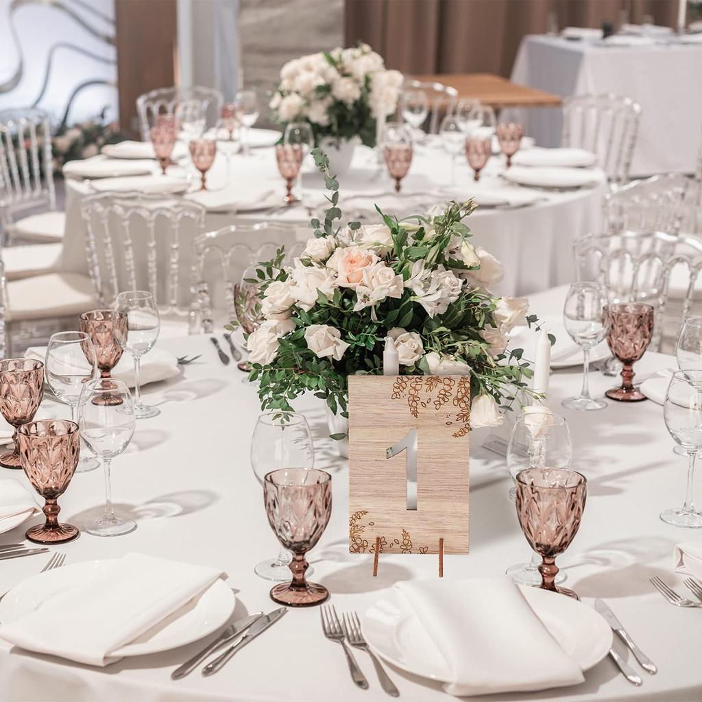 10Pcs 1-10 Numbers Wood Signs Wedding Table Number Wooden Table Numbers Birthday Party Engagement Seat Numbers Sign Gift