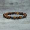 Браслет из натуральных камней для мужчин 8 мм из говлита, обсидиана, тигрового глаза, на эластичной нити, мужские украшения