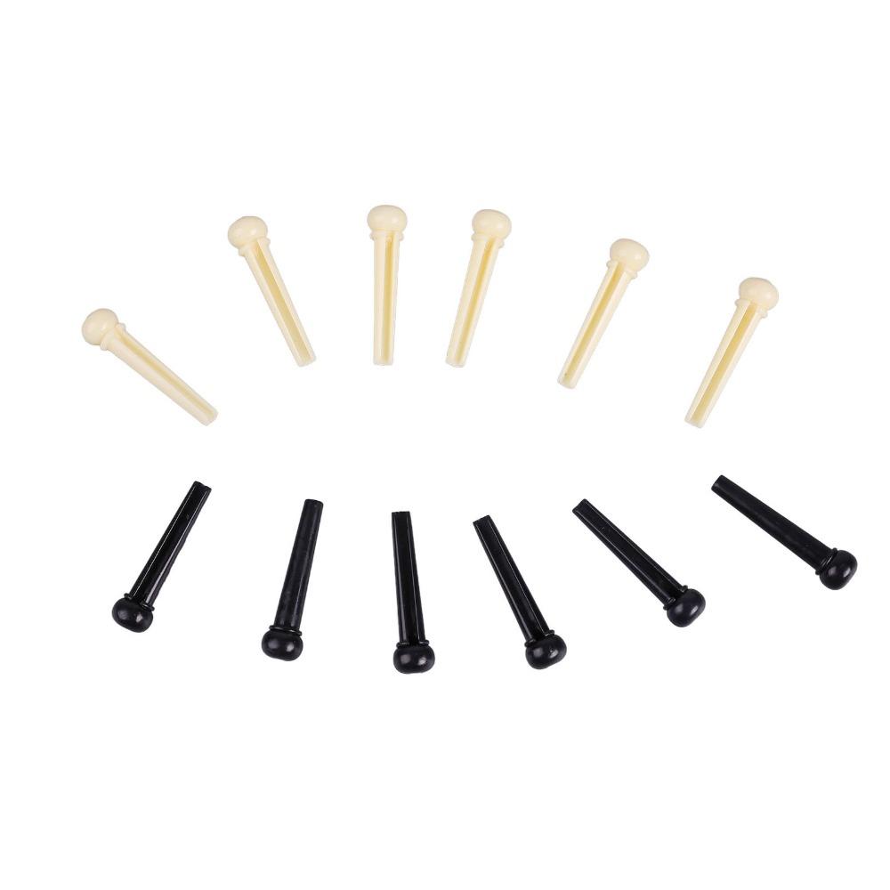 2Sets Plastic Saddle Guitar Bridge Pins Metal Puller Guitar Saddle Nut  For Acoustic Guitar