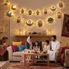 10/20 светодиодных гирлянд EID Mubarak на батарейках, разноцветное освещение, лампа-фонарь Луна Звезда Замок, Железное искусство, Гирлянда Рамадан