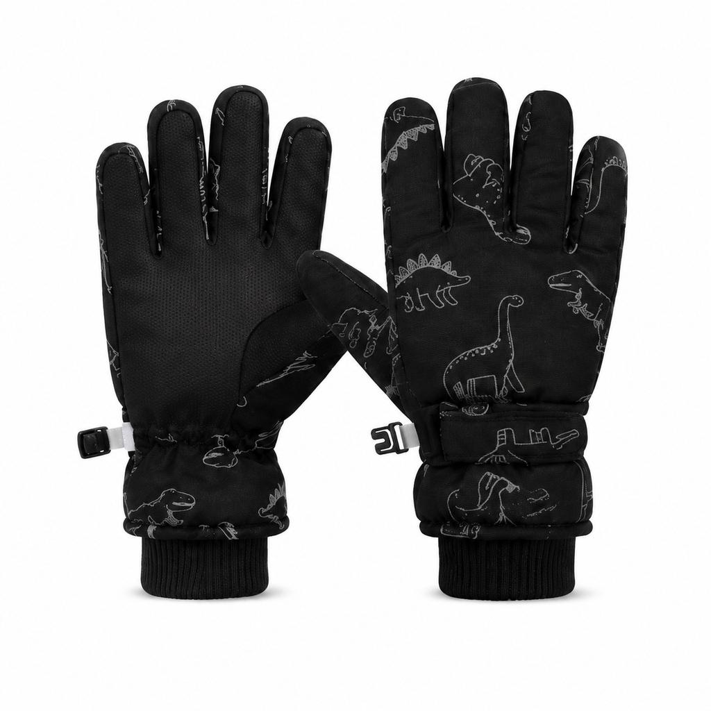 Kids Winter Ski Gloves Waterproof Windproof Thick Warm Fleece Lined Cartoon Thermal Mittens for Boys Girls Outdoor Winter Ski Cycling Gloves