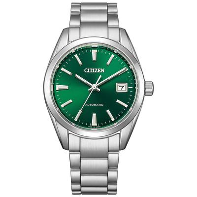 NB1051-56W Мужские механические водонепроницаемые часы, Зеленые и серебристые