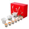 High-end suet jade white porcelain set outdoor tea set cover bowl travel set company gifts to customers can be added