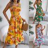 Summer Floral Beach Vacation Sling Dress Spring