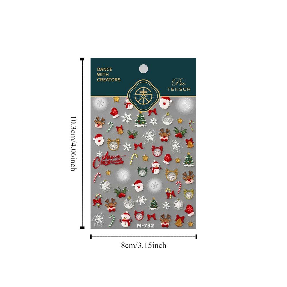 Cartoon Christmas Nail Decals Santa Claus Xmas Nail Decorations Christmas Nail Stickers  Winter