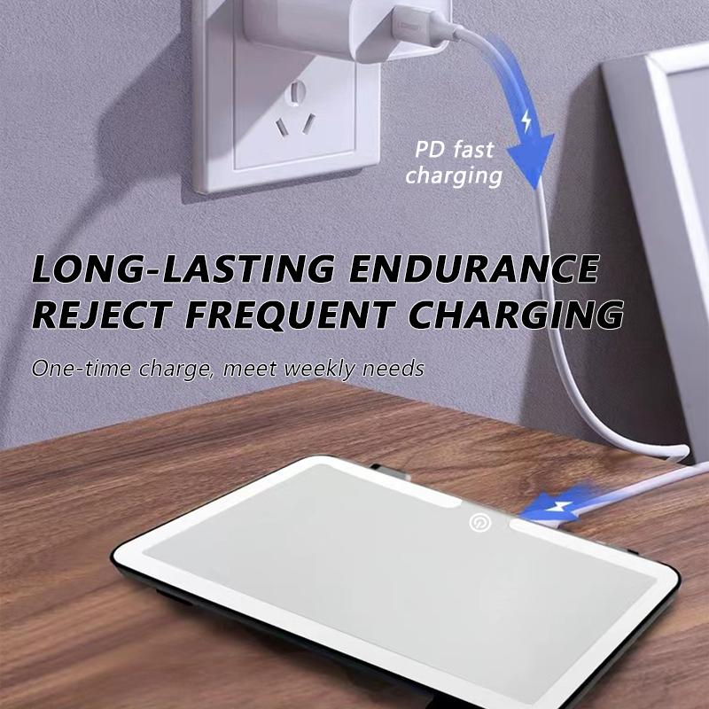 SEAMETAL Автомобильное светодиодное зеркало для макияжа Зеркало высокой четкости Регулировка трех режимов Пластина солнцезащитного козырька Внутреннее зеркало заднего вида С регулировкой яркости Автомобильное зеркало для макияжа