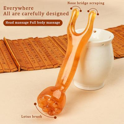 Палочка для скребкового меридиана для глаз/носа/ушей/шеи/лица, массажер для тела Lotus, расслабляющая акупунктурная ручка для снятия стресса