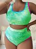 0XL - 4XL New Tie Dye Bikini Large Size Swimwear Plus Size Women Swimsuit Female Two-pieces Bikini Set Bather Bathing Suit
