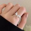Korean Version Plain Ring Irregular 925 Sterling Silver Versatile Ring Women's Niche Ins Style Design Non-fading Combination Ring