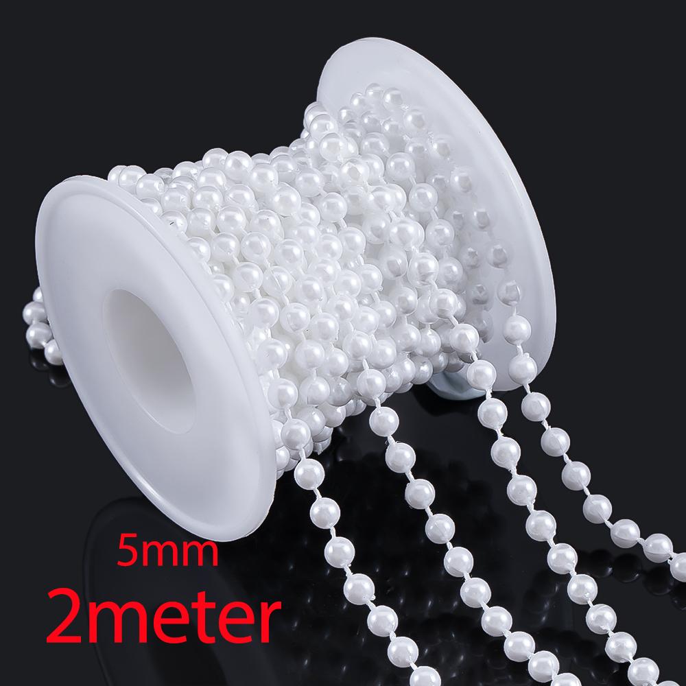 10M 2M ABS Imitation Pearl Star Bead Chain Line Cord Plastic Thread Trim DIY Wedding Party Decor Jewelry Findings Craft Material