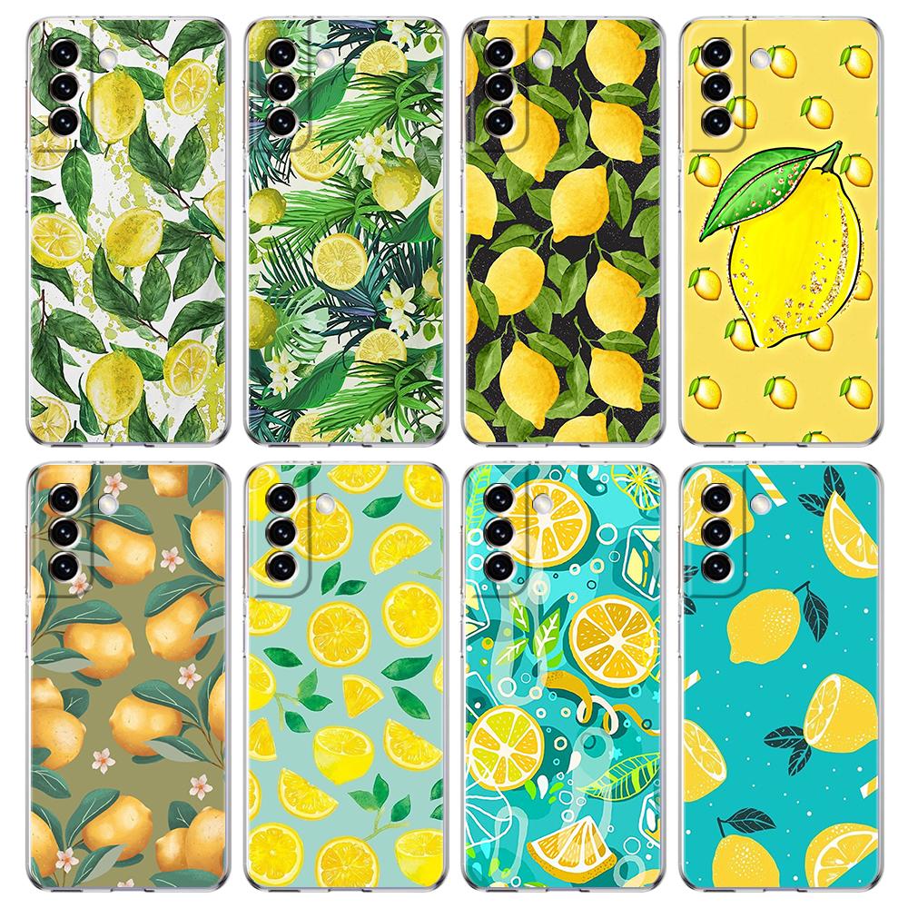 Средиземноморский лимонный чехол для Samsung Galaxy S24 S23 S22 S20 S21 FE Ultra S24 S23 S10 S10E S9 S8 Plus 5G Прозрачная задняя панель для телефона