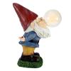 Gnome with Red Hat Dwarf Figure Statue Solar Light Christmas Ornaments Garden Decorations