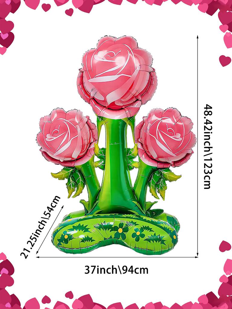 1шт-51 дюйм огромный вертикальный красный шар-роза, розовая роза фольгированный шар, для дня рождения, Дня святого Валентина