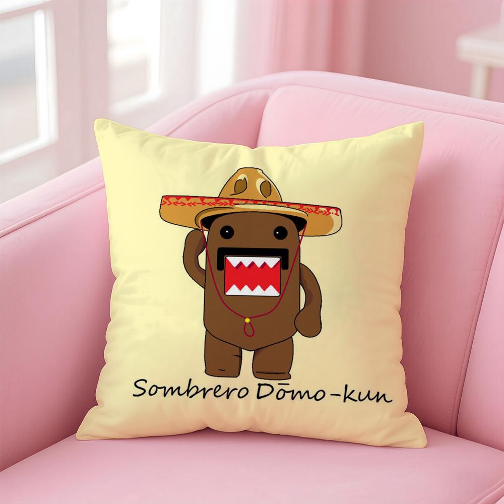 Мультяшная забавная наволочка Domokun из льна, мягкий декоративный чехол для подушки для дивана, домашней комнаты