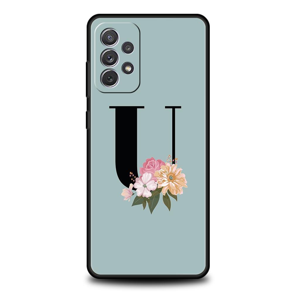 Чехол для телефона Flower Letters S для Samsung Galaxy A15 A13 A51 A71 A41 A31 A21S A03S A05 A12 A32 A52 A23 A25 A33 A53 A73 5G