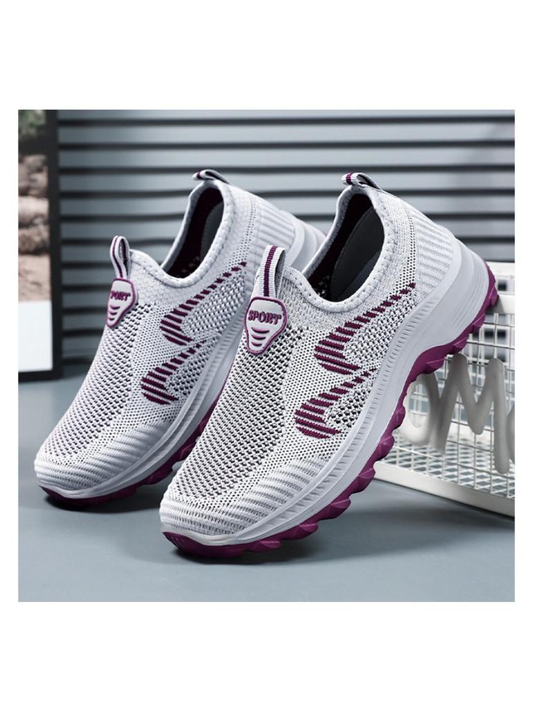 Мужские весенние кроссовки для ходьбы Flyknit на толстой подошве, удобные повседневные сетчатые слипоны, легкая обувь для повседневного ношения весь день
