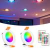 Умный светодиодный точечный светильник 10/15 Вт, RGB-цвет, с регулируемой яркостью, встраиваемый потолочный светильник с радиочастотным пультом ДУ, простой в установке светильник для спальни