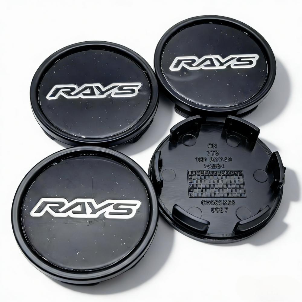 4pcs Rays Racing Logo Emblem Car Wheel Center Caps 58MM Clips 53MM Rim Hubcaps Dust Cover Wheels Hub Cap Replace Car Accessories